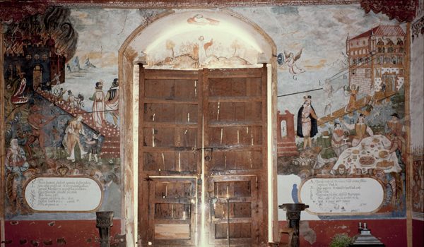 Iiglesia San Pedro Apostól. Andahuaylillas. . Peru. Church (Iiglesia San Pedro Apostól). Interior. Mural paintings. End 16th century. . Cultural heritage